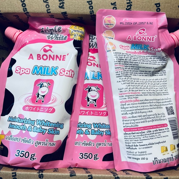 2x A Bonne Spa Milk Salt Moisturizing Whitening Smooth and Baby Skin (350g) - Picture 2 of 5